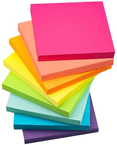EXCITAT Sticky Notes - Vierkante Sticky Notes - Geschikt voor het markeren en markeren van pagina's - Verpakking van 8 - 400 stuks