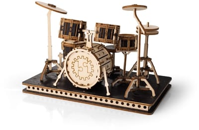 Inspirebox Modelbouwpakket Drumstel - 3D Puzzel Hout - DIY Muziekinstrument Bouwpakket - Knutselen - Hobby en Creatief - Volwassenen en Kinderen