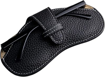 Zonnebrilhoesje - Zacht Leer - Bril Etui - Bril Hoesje - Brillendoos - Brillenkoker - Zonnebril Hoes - Zonnebrillen Etui - Universeel - Cadeau voor Vrouwen en Mannen - Strand Vakantie - 17x8cm - Zwart - 1 Stuk