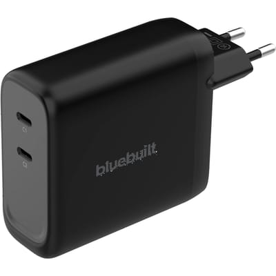 BlueBuilt 140W GaN Oplader met 2 Usb C Poorten Zwart