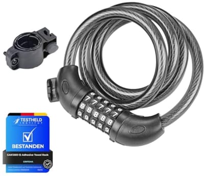 Fietsslot Kabelslot met 5-cijferige Combinatie, 120 cm, Zwart - Diefstalbeveiliging voor Fiets, Scooter, Motor