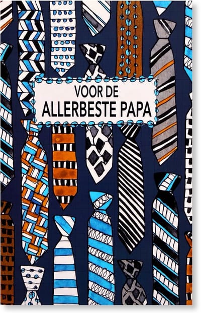 Vaderdag Wenskaart - Vaderdagkaart - Allerbeste Papa - 12x17cm - gevouwen kaart Inclusief gekleurde envelop