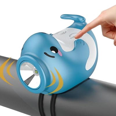 VHV - Fietslamp met bel - oplaadbare fiets voorlamp met hoorn - voor nachtritten, stadsfiets, racefiets en mountainbike
