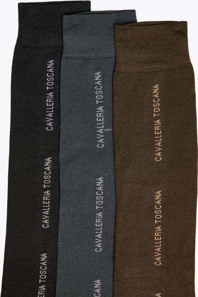 Cavalleria Toscana CT 3pack Repeat Logo Sokken L Blauw/grijs/ bruin