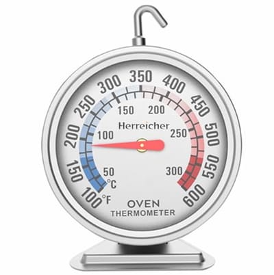 SnelShoppen - Analoge Oventhermometer Roestvrij Staal - Grote Wijzerplaat 7 cm - Temperatuurbereik voor Gasfornuis, BBQ, Koken, Bakken en Keuken