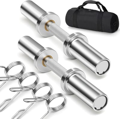 Set van 40.6 cm Olympische Dumbbell Handvatten, 360 Graden Draaibare Stangen voor 2 Inch Gewichten, Duurzaam Handvat voor Thuis Krachttraining en Fitness