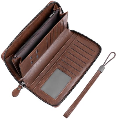 Dailygoods- Portemonnee heren groot - RFID-bescherming - Veganistisch leer - 13 Kaartvakken - 4 Geldvakken - 1 Muntvak - Elegant ontwerp - Portefeuille