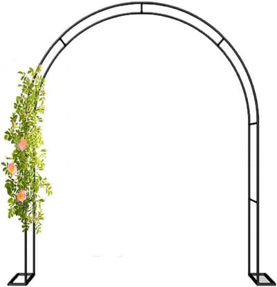 Metalen Tuinboog - Rozenboog Klimplant - Tuin Decoratie - Roestvrij Staal - H22 m x B 18 m - Zwart
