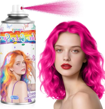 Wasbare Haarverf Spray - Tijdelijke Haarkleur voor Halloween, Feestdagen en Festivals voor Kinderen en Volwassenen (Roze)