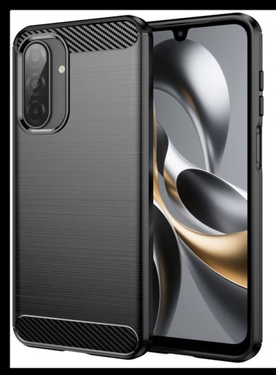Geborsteld TPU Hoesje Geschikt voor Samsung Galaxy A17 | Beschermhoes | Back Cover | Flexibel TPU | Stijlvol Carbon | Dun | Zwart