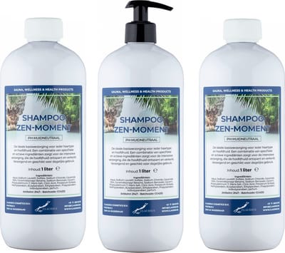 Shampoo Zen Moment 1 Liter - met gratis pomp - set van 3 stuks - Voordeelverpakking - Haarverzorging