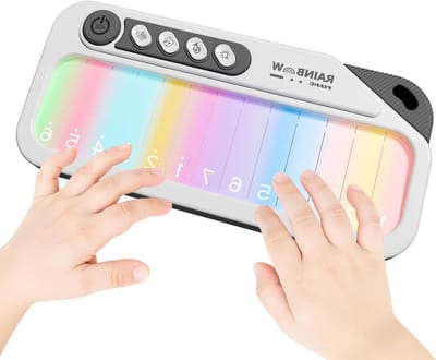 Speelgoedpiano Mini Keyboard - Kinderpiano Muziekinstrument - Muzikaal Spelen Leren - Verlichte Toetsen - 17.7 x 8.8 x 4 cm