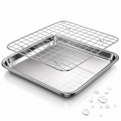 VHV - Bakplaat - Bakplaat met afkoelrek - Ovenplaat roestvrij staal - Voor koekjes brood en koken