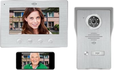 Video Deur Intercom - Beveiligingscamera - Veilig Thuis - Full HD Camera - 7 Inch Monitor - Zilver