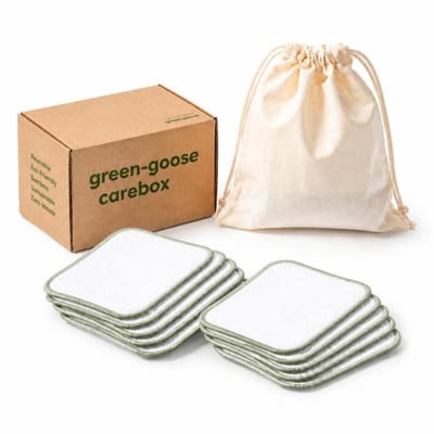 green-goose® XL Make-Up Remover Pads | 20 Stuks | Medium | 10 cm | 3-laags | Bamboe Biokatoen