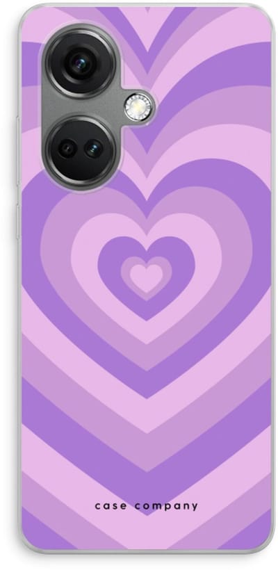 Case Company® - Hoesje geschikt voor OnePlus Nord CE 3 hoesje - Hart Paars - Soft Cover Telefoonhoesje - Bescherming aan alle Kanten en Schermrand