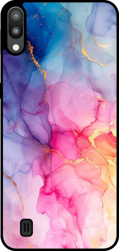 Smartphonica Telefoonhoesje Geschikt voor Samsung Galaxy M10 met marmer opdruk - TPU backcover case marble design - Regenboog geschikt voor Samsung Galaxy M10