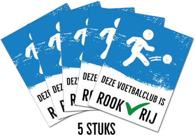 Deze voetbalclub is ROOKVRIJ - Bord 15x20 cm - 5 stuks - Forex