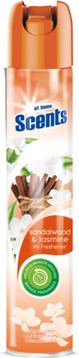At Home Luchtverfrisser Spray Sandelhout en Jasmijn - 12 x 400 ml - Voordeelverpakking