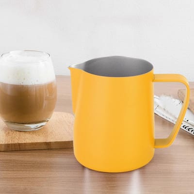350ml Roestvrij Staal Melkschuimerkan Opschuimer Koffie Latte Container Beker Koffie Gereedschap geel