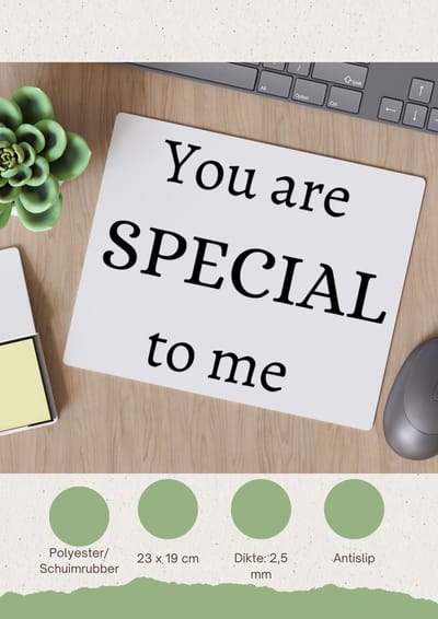 Akyol - you are special to me Muismat - Liefde - mensen die jij liefde wilt geven - cadeau - kado - liefde - geschenk - verjaardag - 23 bij 19 cm