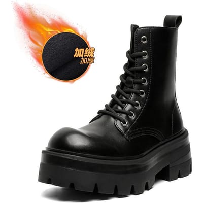 Leren Schoenen Voor Man Platform Echt Leer Grote Maat Schoenen Designer Formeel Platform Casual Schoenen Buiten 43 black