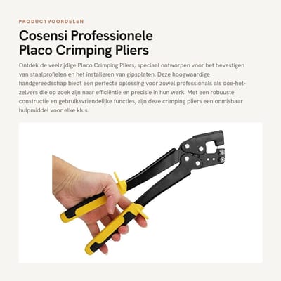 Dailygoods- Krimptang Professionele Staalstud - Handgereedschap - Voor Plafondinstallatie - Punching Bereik 0.3 x 0.8 cm - Lengte 310 mm - Lichtgewicht - Studkrimptang