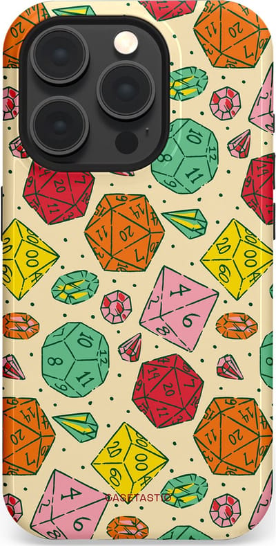 Casetastic Hoesje Geschikt voor Apple iPhone 15 Pro Magsafe - Stijlvolle Beschermende Duo-layer Case - D20 Geluksrol