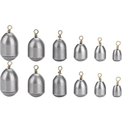 12pcs Eco friendly Fishing Sinker Iron Weight Fish Casting Tool Set with Box gray