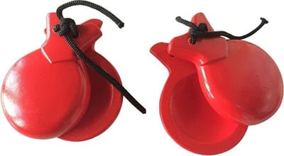 Spaanse castagnetten rood bij verkleed jurk