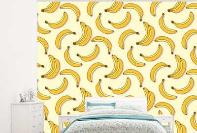 Behang - Fotobehang Fruit - Design - Banaan - Breedte 300 cm x hoogte 240 cm