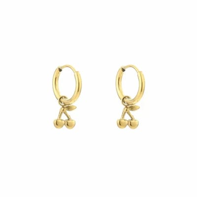 Bijoutheek Oorhangers Kersen Goud