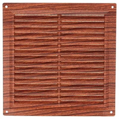 Vierkant kunststoffen ventilatierooster met muggennet voor afvoerlucht - Geschikt voor keuken- en badkamerplafonds 200 x 200 mm