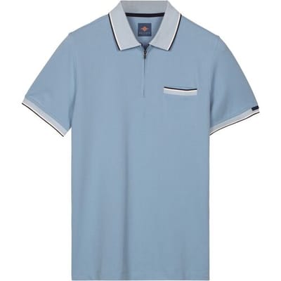 Baileys Polo Half Zip Tipping Details Chestpocket Sky Blue / male