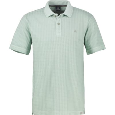 LERROS Poloshirt van jacquard met wafelstructuur en vintage-look , Maat: XXL , Kleur: BAY GREEN , 96% katoen, 4% elastaan