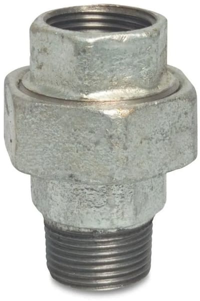 Tempergiet Schroefdraadfitting 1 1/2 inch met Verzinkte Afwerking