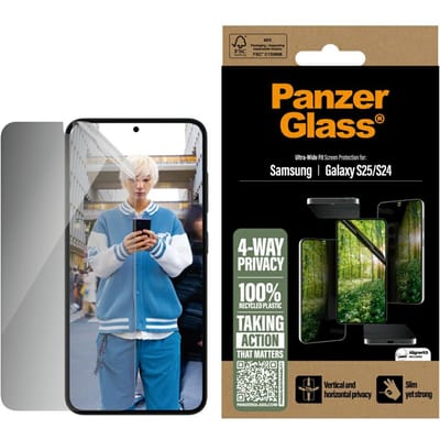 PanzerGlass ECO MATRIX 4-way Privacy Screen Protector Samsung Galaxy S25 | Ultra-wide Fit