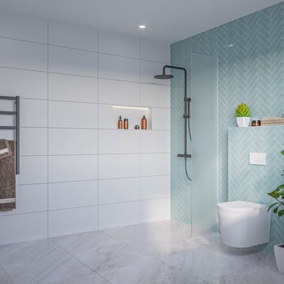 FugaFlow Eccelente Vetro Inloopdouche - mat glas - 40x200cm - 8mm - nano - blind inbouw profiel