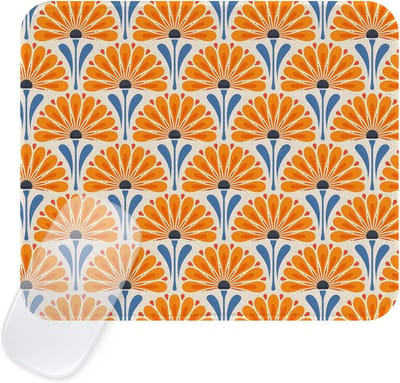 Retro Vierkante Muismat met Bloemenmotief, Waterdicht en Antislip Rubber voor Thuis en Kantoor, Perfect voor Boho Interieur
