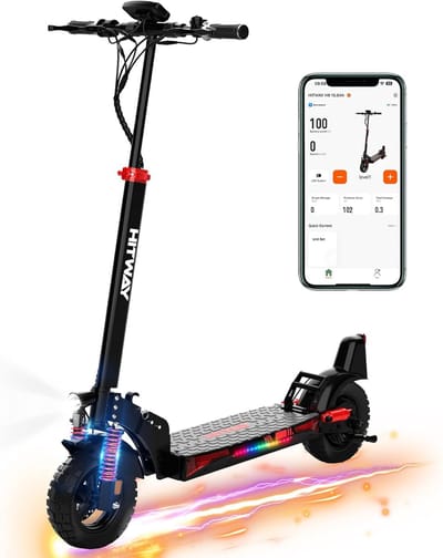 HITWAY Elektrische Step H9 - E Scooter met 10 Inch Banden en een 15.6Ah Batterij met Hoge Capaciteit – Actieradius van 60-70 km – 500W motor – Opvouwbaar – IP54 Waterdicht – Slimme bediening via App