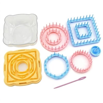 Multicolor breiringen set kunststof loom breien kit voor dames en heren vierkante en ronde breiringen met naald en haak tool voor bloemen en accessoires handbreien beginners set