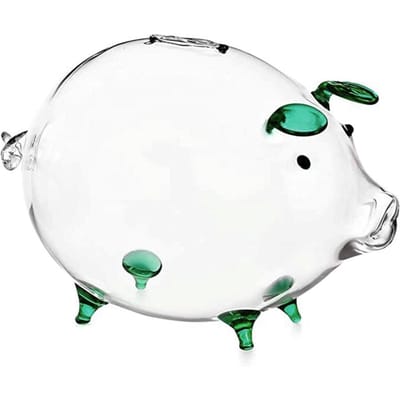 Varken Spaarpot Spaarpotten Munt Spaardoos Schattig Transparant Glas Souvenir Geboorte white