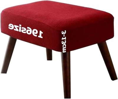 Ottomaanse hoes - Voetenbank overtrek - Meubels beschermen - Elastisch jacquard weefsel - 30 x 130 cm - Rood