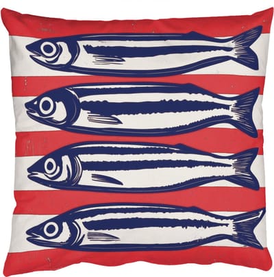 Sierkussens - Kussentjes Woonkamer - 50x50 cm - Sardines - Rood en beige strepen