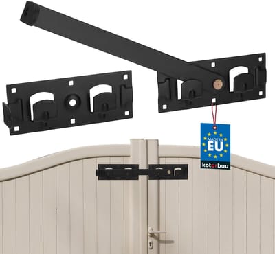 KOTARBAU® Poortgrendel, Deurgrendel, Overslaggrendel Voor Dubbele Poort, Gepoedercoat Staal, 43 cm, Zwart, voor Tuinpoort, Schuifvergrendeling, Universeel