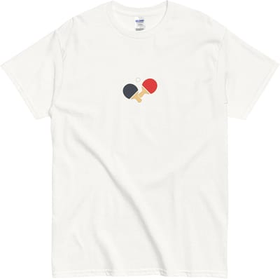 Tafeltennis T-shirt -Pingpong Paddles Design - Dames en Heren - Wit - S