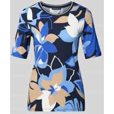 T-shirt van mix van viscose en elastaan in all-over look