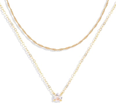 Trendy 2-delige Gouden Ketting Set voor Vrouwen, Stapelbare Halsketting met Zirconia, Elegante Sieraad Cadeau voor Dames