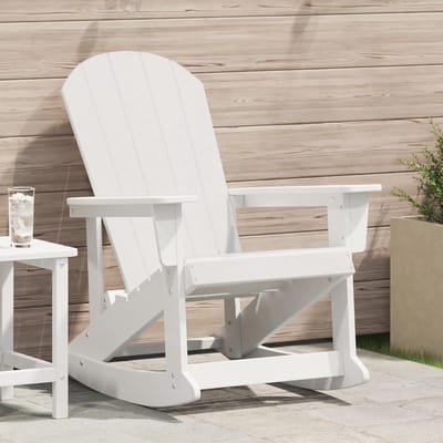 Adirondack Schommelstoel - Tuinstoel Hout - Buiten Ontspannen - Schuine Rugleuning - 92 x 73.5 x 90 cm - Wit