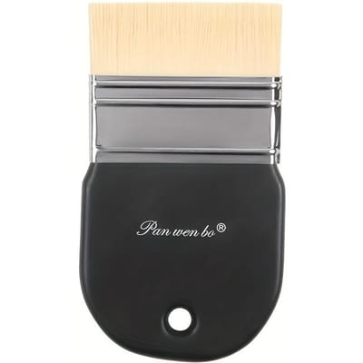 1 pinceau à poils durs en nylon pour peinture, gouache, aquarelle, grande surface, peinture à l'huile, acrylique, brosse murale, brosse de nettoyage pour barbecue 24cm noir